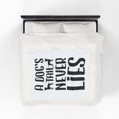 Cozy Velveteen Plush Blanket - "A Dog's Tail Never Lies" - Pet Lover Gift - Purrfect Pet Haven
