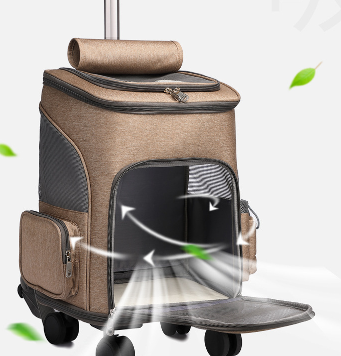 Pet Trolley Backpack - Wheeled Carrier for Cats & Dogs - Purrfect Pet Haven