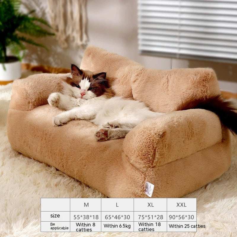 Cozy Plush Cat Bed Sofa for Small to Medium Dogs and Cats - Purrfect Pet Haven