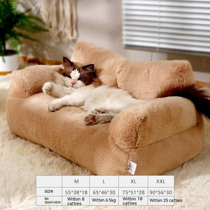 Cozy Plush Cat Bed Sofa for Small to Medium Dogs and Cats - Purrfect Pet Haven