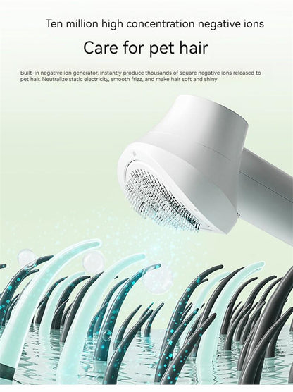 Pet Grooming Hair Dryer with Comb - Silent 2-in-1 Blow & Style