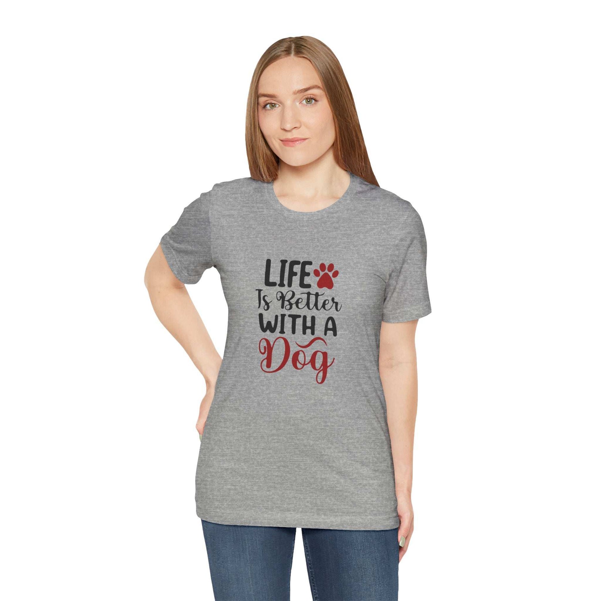 Life is Better with a Dog Tee - Unisex Jersey Short Sleeve T-Shirt - Purrfect Pet Haven