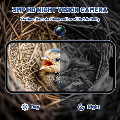 BirdNest AI House - Smart Camera 3MP 10K Species ID - Purrfect Pet Haven