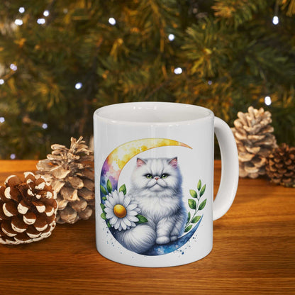Whimsical Floral Cat Ceramic Mug - 11oz & 15oz - Purrfect Pet Haven