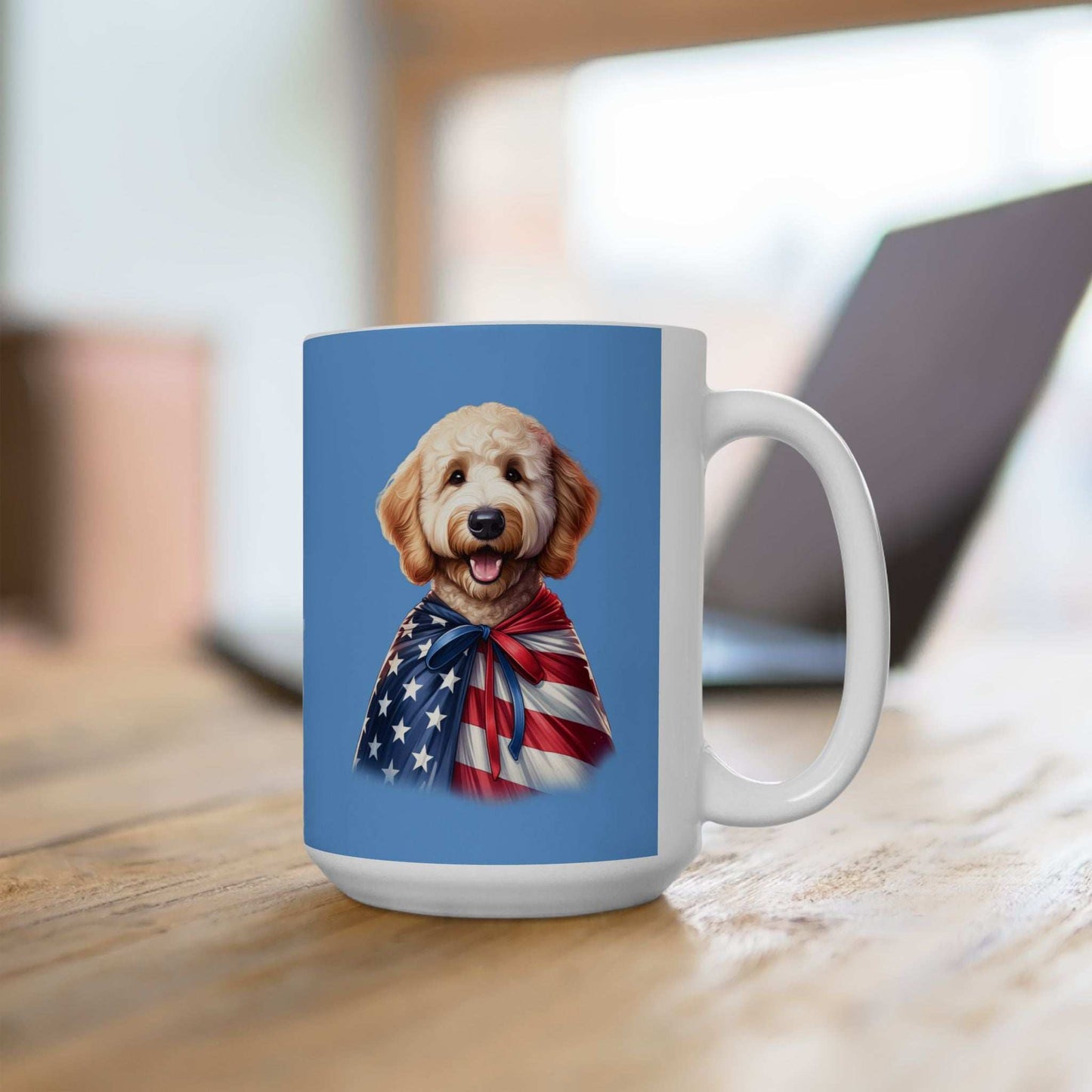 Patriotic Goldendoodle Dog Ceramic Mug - 11oz & 15oz - Purrfect Pet Haven