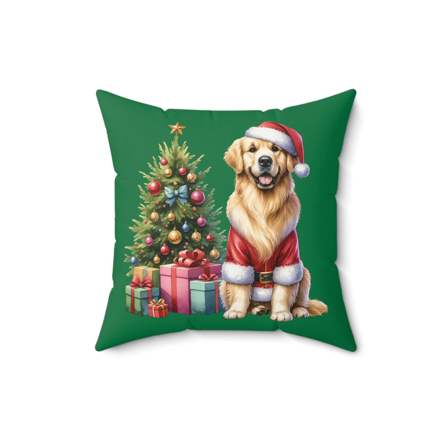 Christmas Golden Retriever Pillow - Festive Holiday Decor - Purrfect Pet Haven