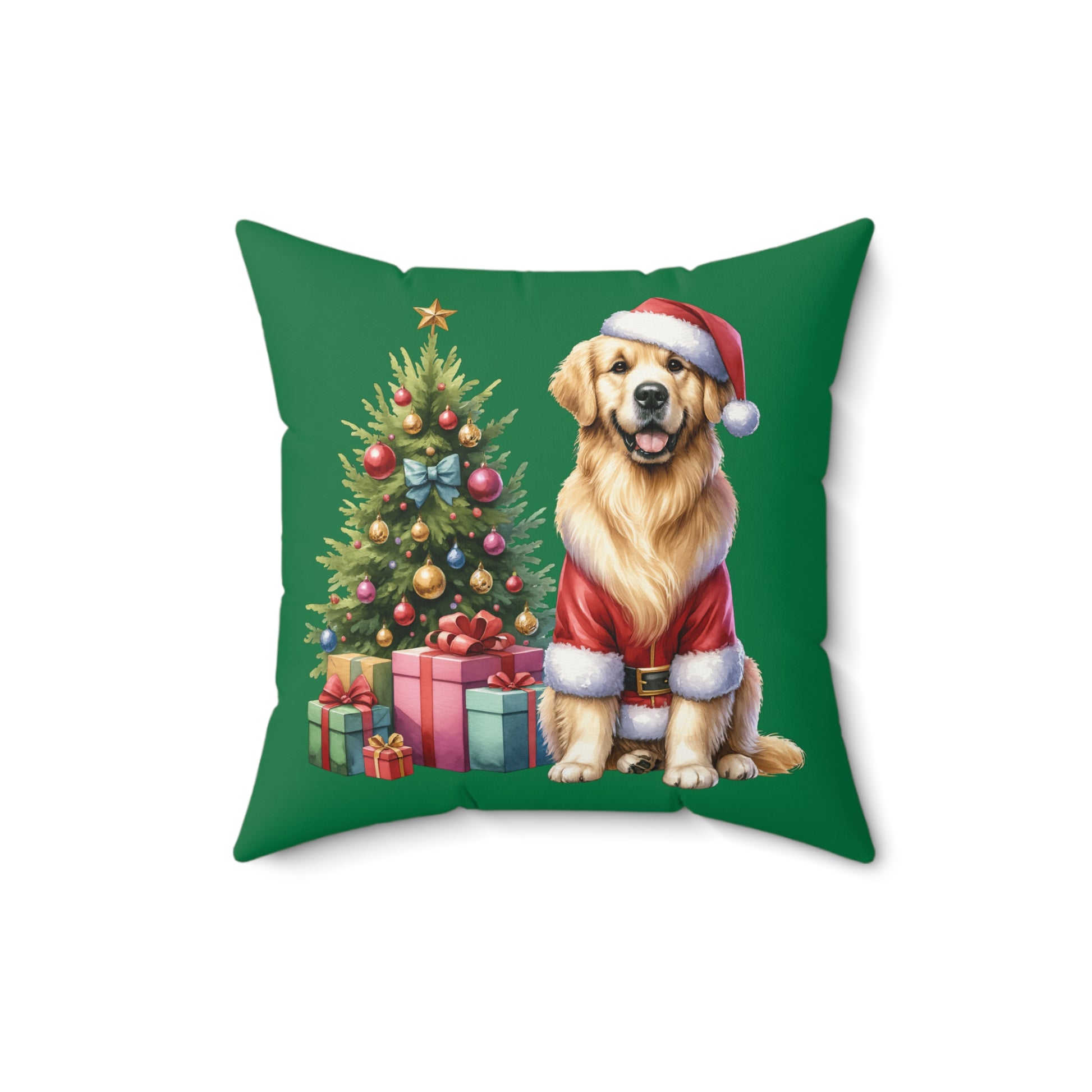 Christmas Golden Retriever Pillow - Festive Holiday Decor - Purrfect Pet Haven