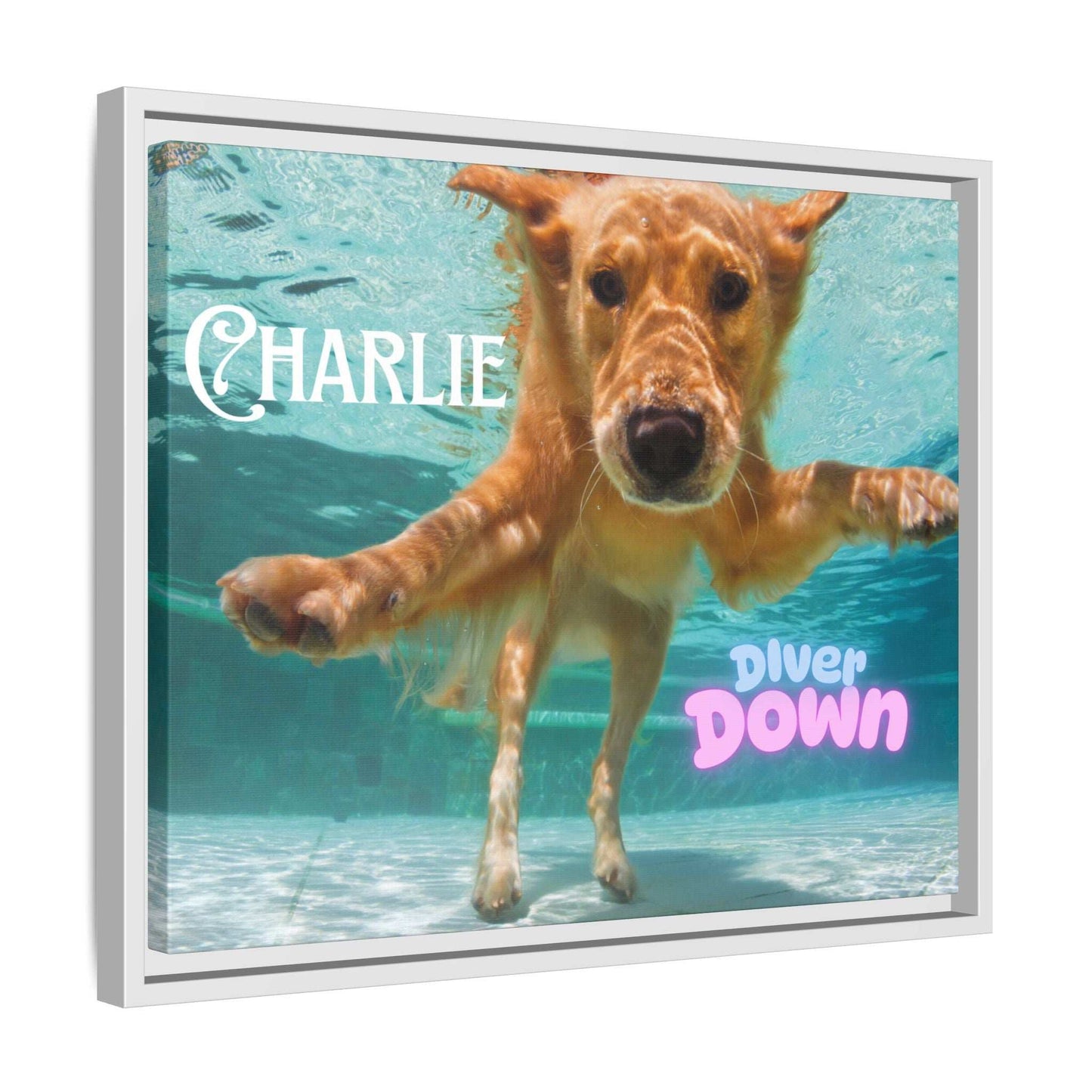 Framed Personalized Landscape Photo Canvas Wall Art - 'Add your Caption' - Purrfect Pet Haven
