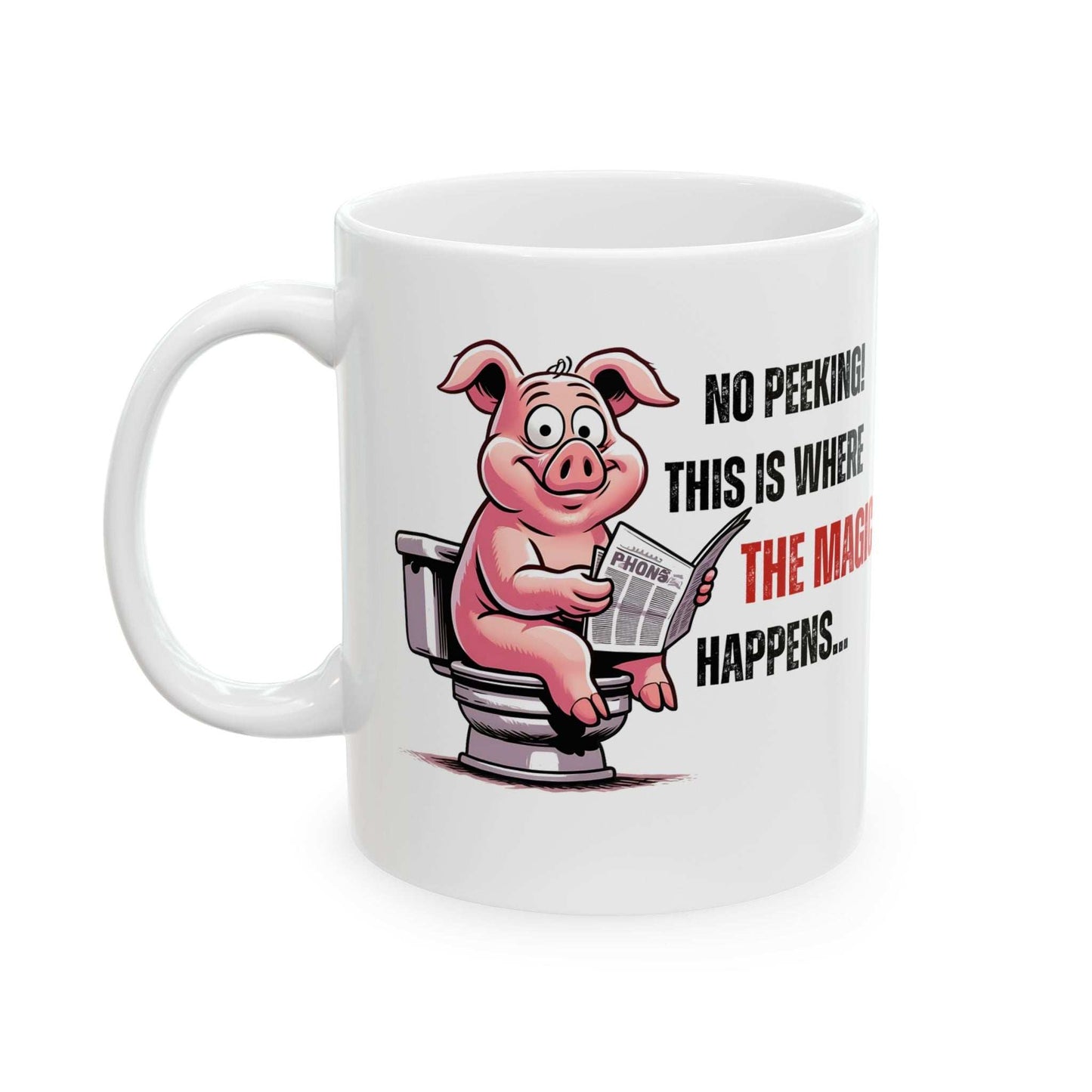 Funny Ceramic Mug - 'No Peeking!' Pig Design - Perfect Gift for Friends or Family | Purrfect Pet Haven