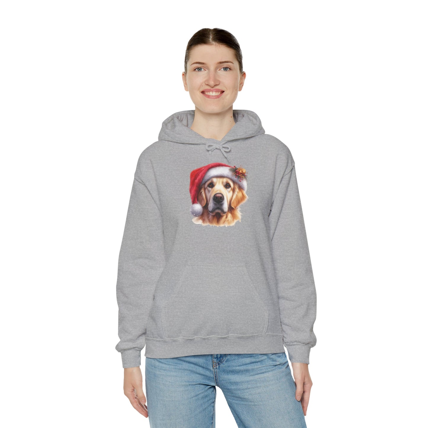 Christmas Hoodie - Golden Retriever in Santa Hat - Purrfect Pet Haven