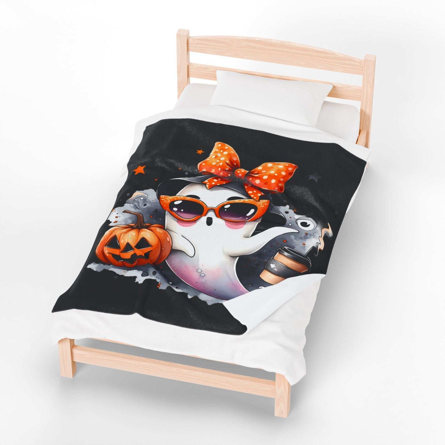 Halloween Ghost Velvet Plush Blanket - Luxury Fall Throw - Purrfect Pet Haven