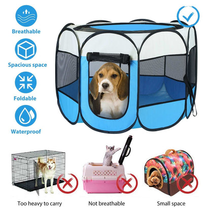 Portable Foldable Pet Tent - 8-Panel Exercise Pen - Purrfect Pet Haven