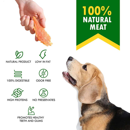 Chicken Jerky Dog Treats All Natural And Organic Healthy Snacks For Large & Small Dogs Grain Free And High Protein Human Grade Pet Chews 300 Gram - Purrfect Pet Haven