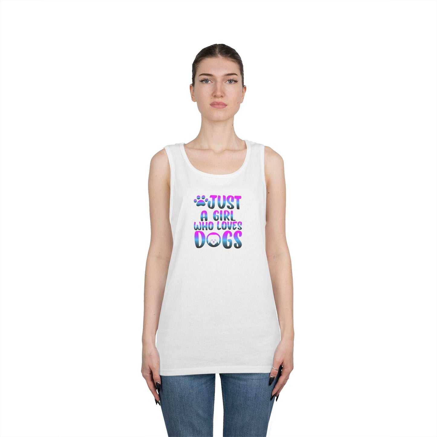 Just a Girl Who Loves Dogs Tank Top, Dog Lover Gift - Purrfect Pet Haven