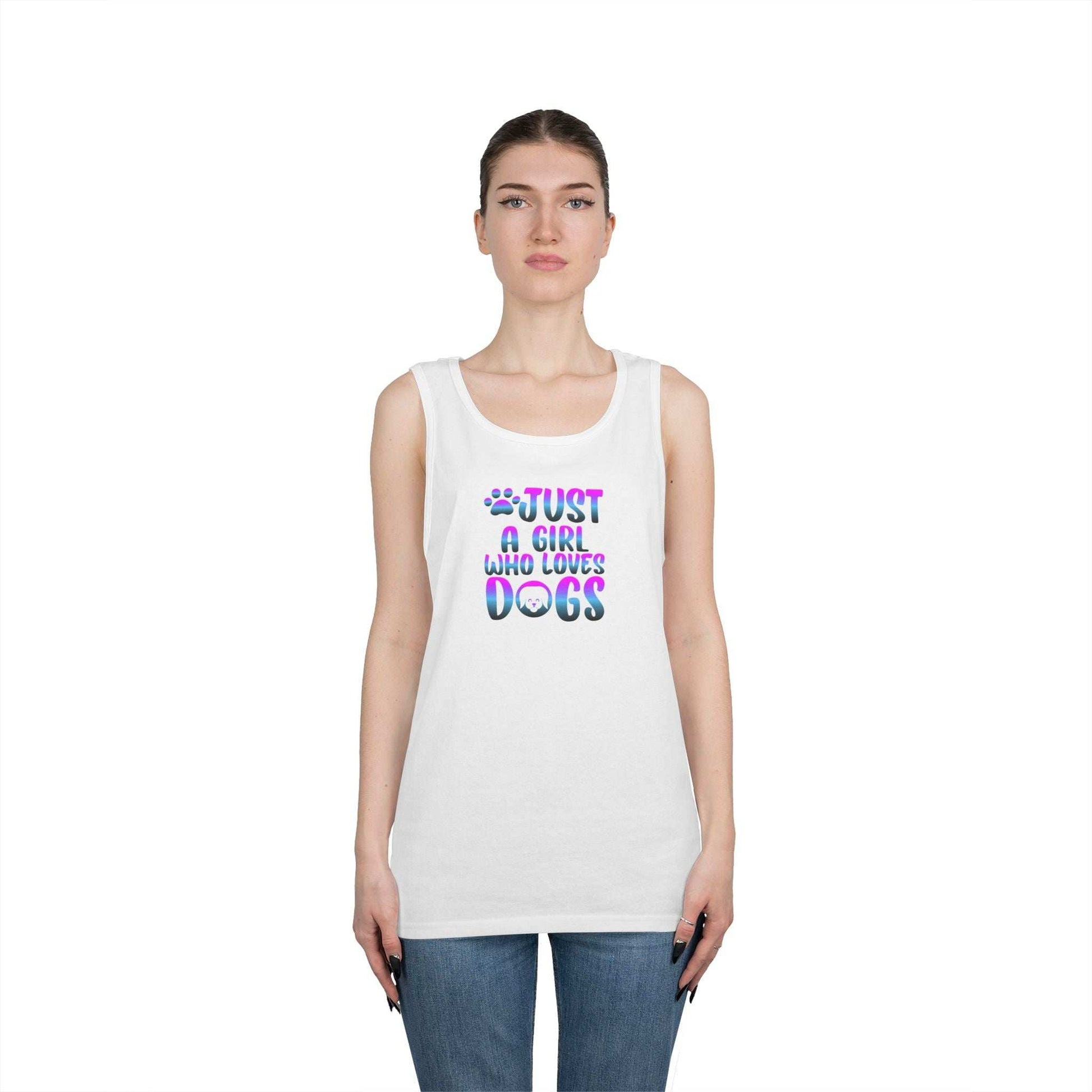 Just a Girl Who Loves Dogs Tank Top, Dog Lover Gift - Purrfect Pet Haven