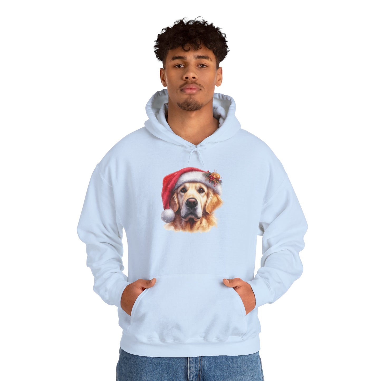Christmas Hoodie - Golden Retriever in Santa Hat - Purrfect Pet Haven
