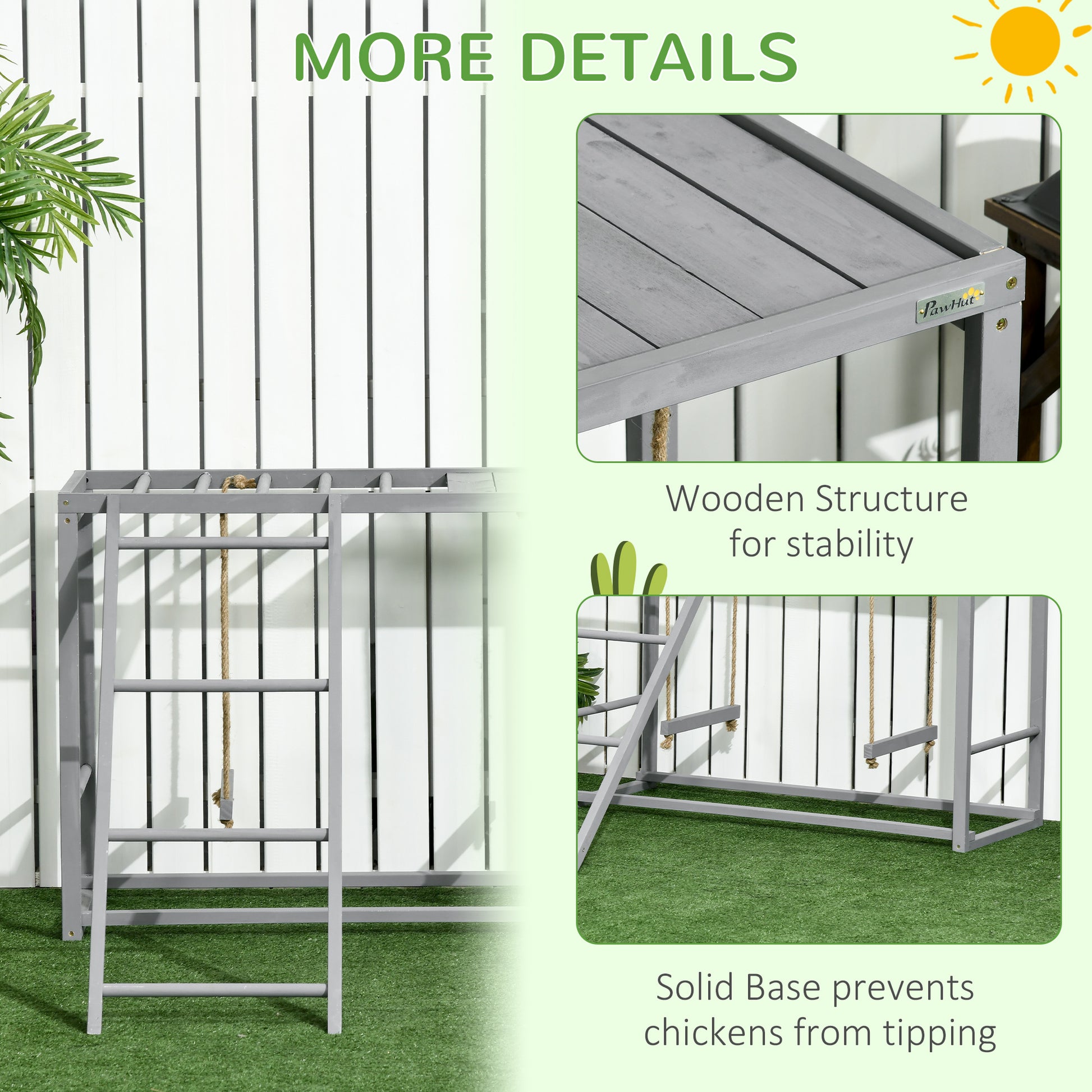 Chicken Activity Playground - Swings & Perches for 3-4 Hens - Purrfect Pet Haven