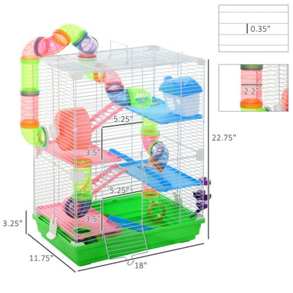 5-Tier Hamster Cage - Complete Habitat with Tunnels - Purrfect Pet Haven