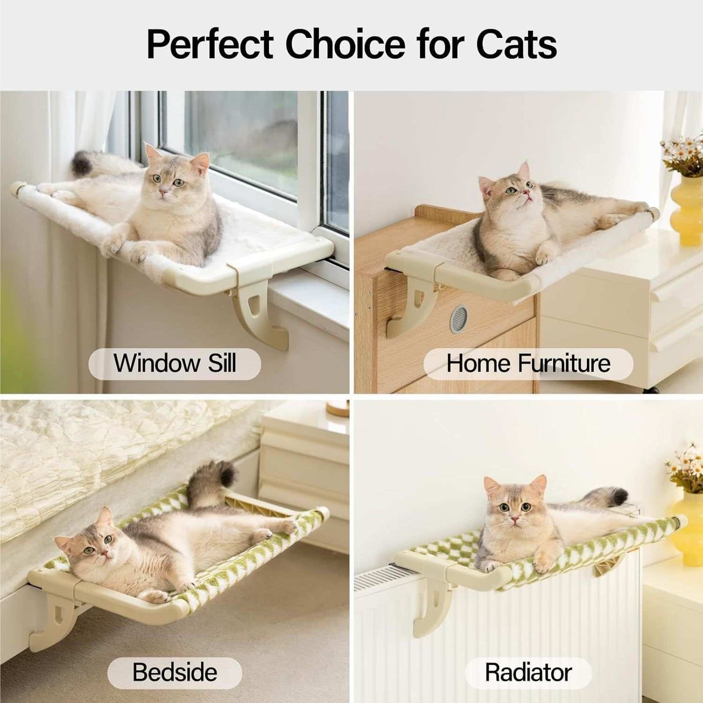 Adjustable Cat Window Perch With One-Step Sliding Clamp - Purrfect Pet Haven