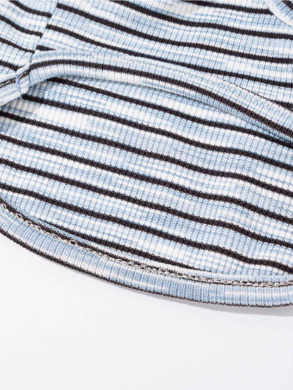 Pet Striped Tie-Front Top - Cute Small Pet Summer Shirt