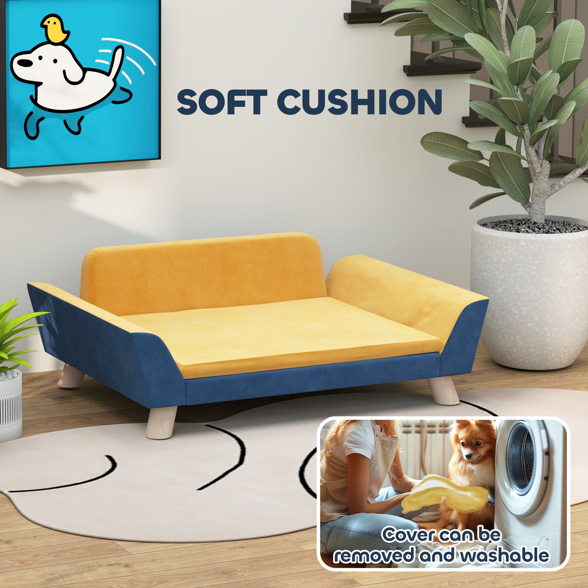 Dog Sofa Bed for Small Dogs - Washable & Elevated Couch - Purrfect Pet Haven
