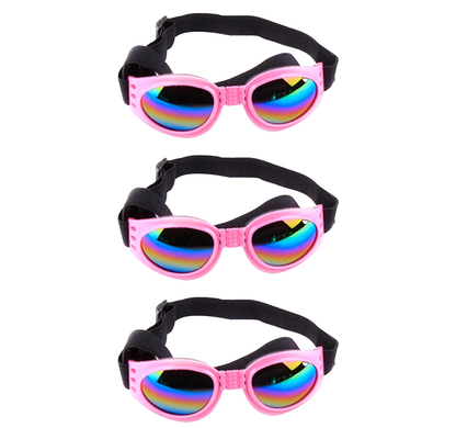 Pet Sunglasses UV Protection - 3 Pack Adjustable Dog Cat