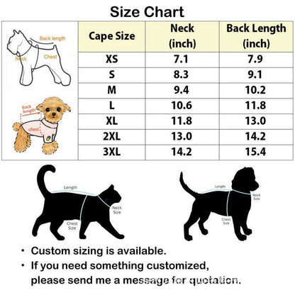 Vampire Cloak Pet Costume - Dramatic Halloween Windbreaker Cape - Purrfect Pet Haven
