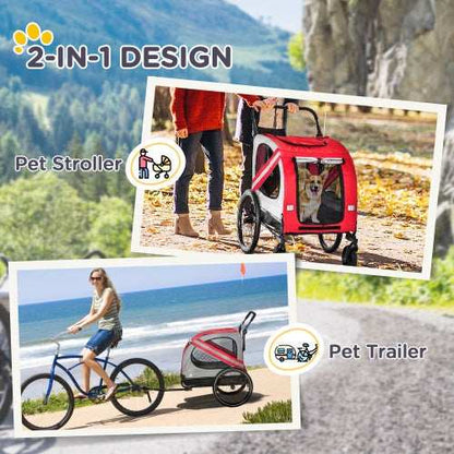 Pet Bike Trailer & Stroller - 2-in-1 for Small Dogs - Purrfect Pet Haven
