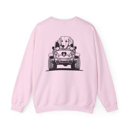Golden Retriever Jeep Sweatshirt - Dog Lover's Heavy Blend - Purrfect Pet Haven