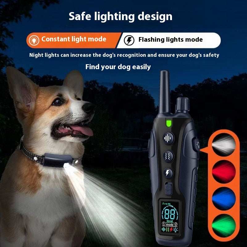 Color Screen Dog Trainer Super Long Remote Control Waterproof Dual Power Display Electric Shock Collar - Purrfect Pet Haven