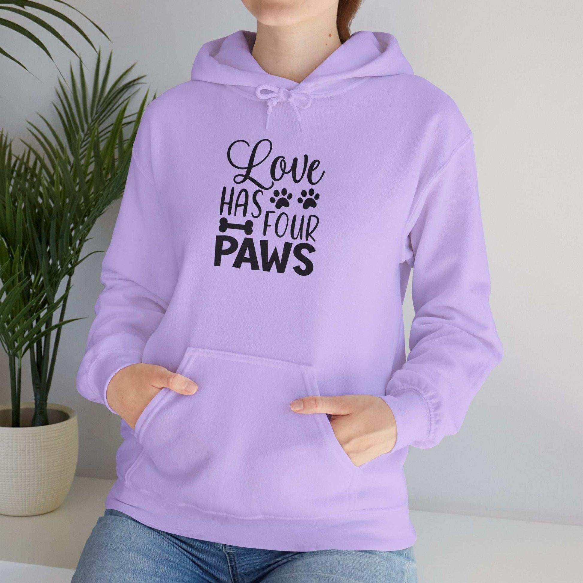 Love Has Four Paws Hoodie – Cozy Unisex Sweatshirt for Pet Lovers - Purrfect Pet Haven