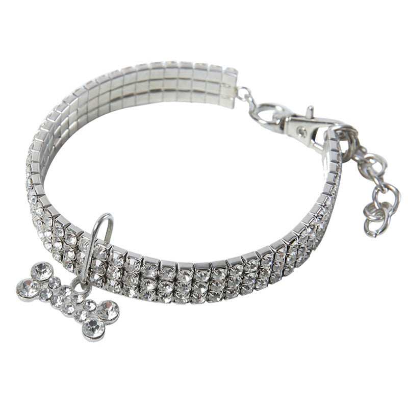 Crystal Bling Rhinestone Dog Collar for Small Medium Dogs Cats - Purrfect Pet Haven