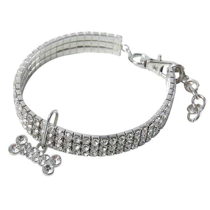 Crystal Bling Rhinestone Dog Collar for Small Medium Dogs Cats - Purrfect Pet Haven