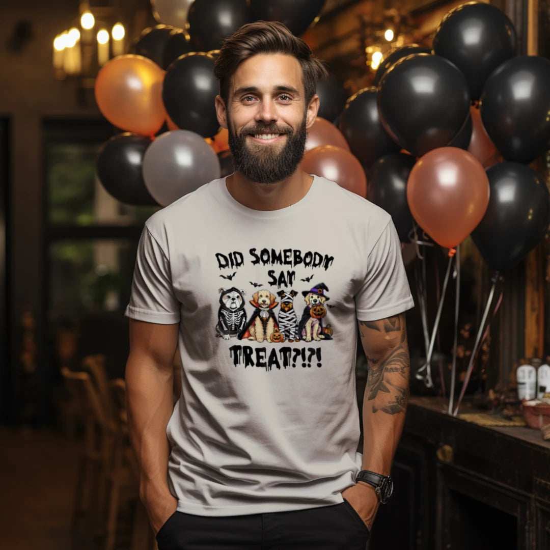 Did Somebody Say Treats Spooky T-Shirt - Halloween Dog Lover Pet Parent Tee - Purrfect Pet Haven
