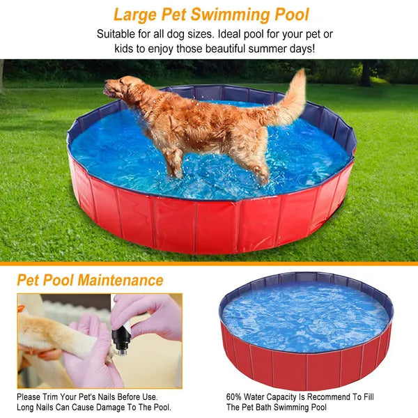 Foldable Dog Pool - Pet Swimming & Bathing Tub - Purrfect Pet Haven