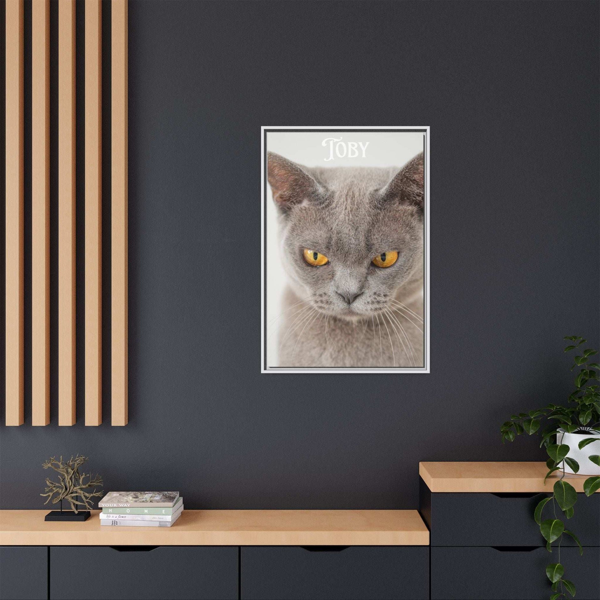 Personalized Photo Wall Art - Framed Matte Canvas Print for Pet Lovers - Customizable Name Print | Purrfect Pet Haven