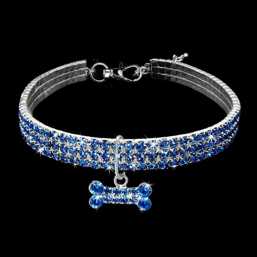 Crystal Bling Rhinestone Dog Collar for Small Medium Dogs Cats - Purrfect Pet Haven