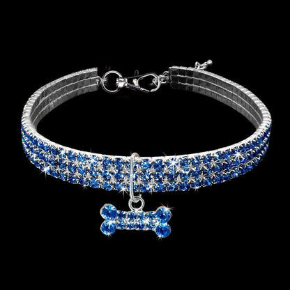 Crystal Bling Rhinestone Dog Collar for Small Medium Dogs Cats - Purrfect Pet Haven