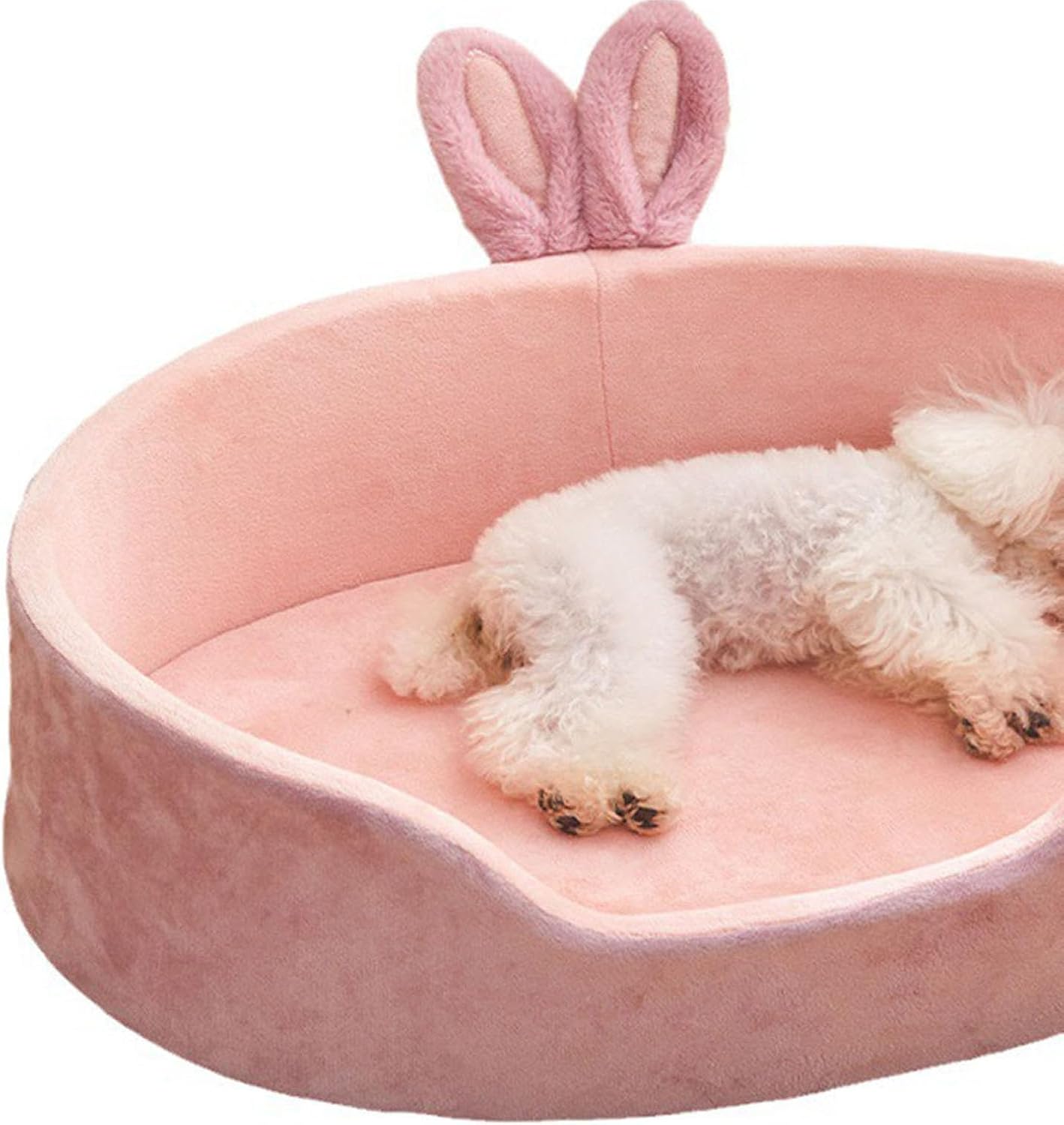 Pink Princess Pet Bed - Rabbit Ear Calming Cushion - Purrfect Pet Haven