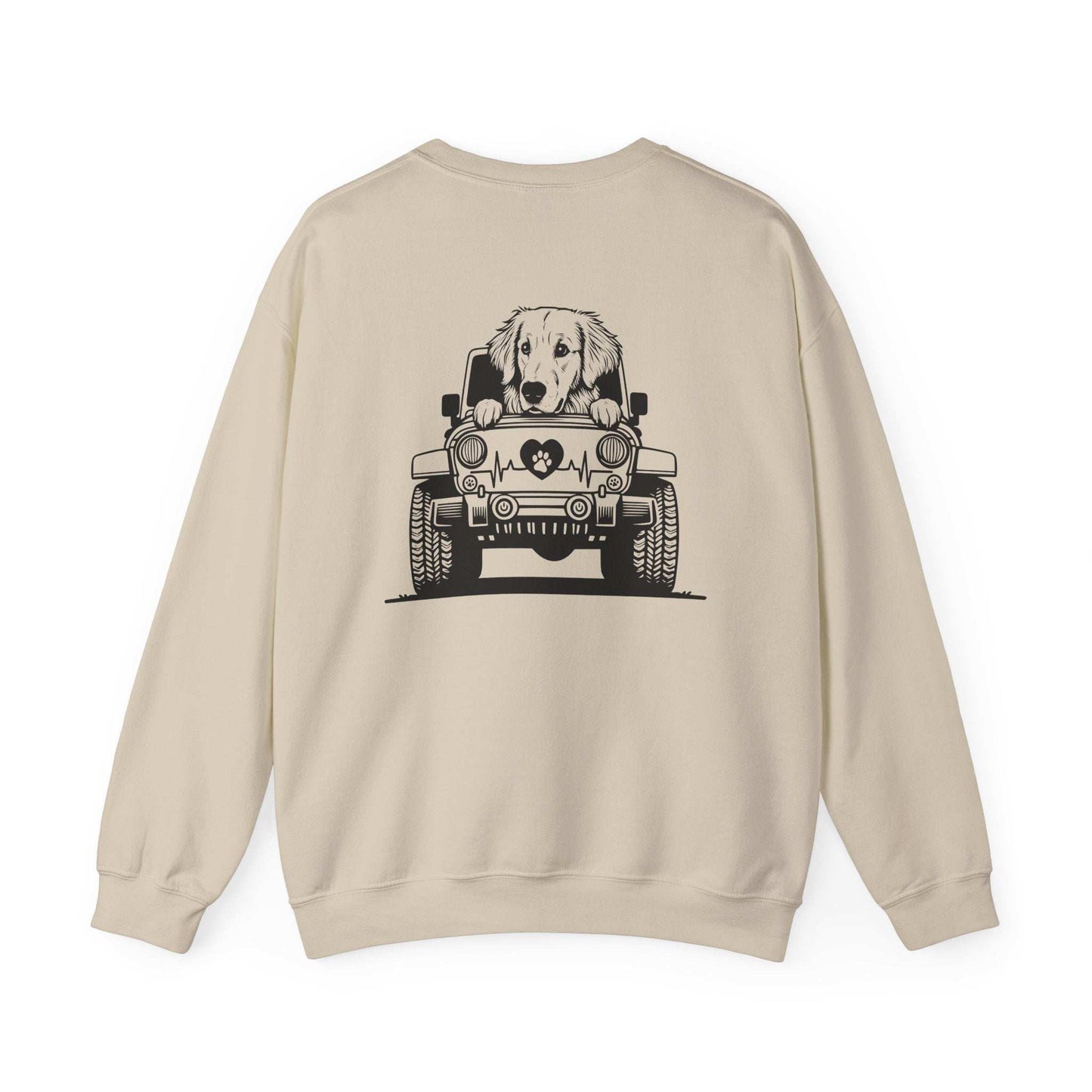 Golden Retriever Jeep Sweatshirt - Dog Lover's Heavy Blend - Purrfect Pet Haven