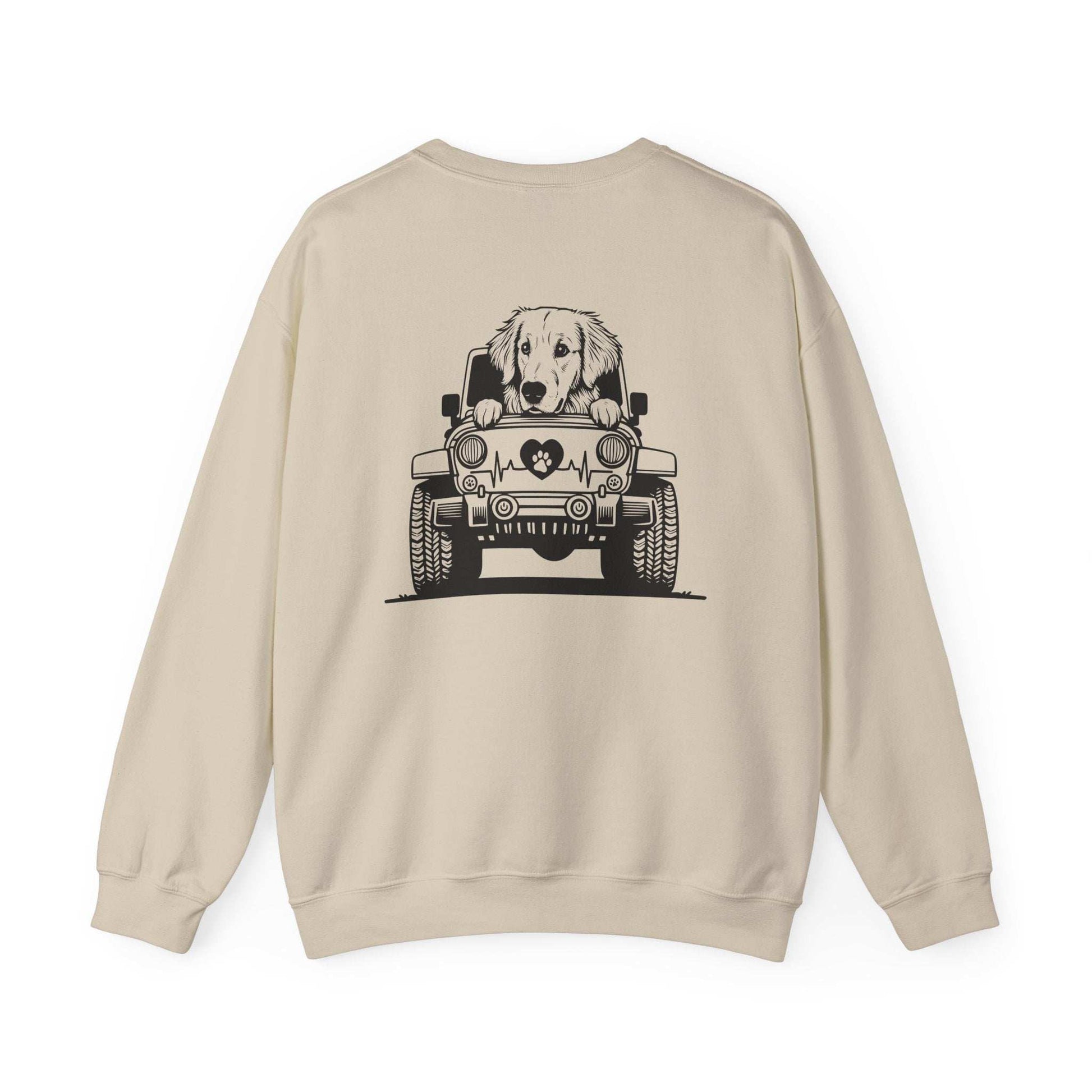 Golden Retriever Jeep Sweatshirt - Dog Lover's Heavy Blend - Purrfect Pet Haven