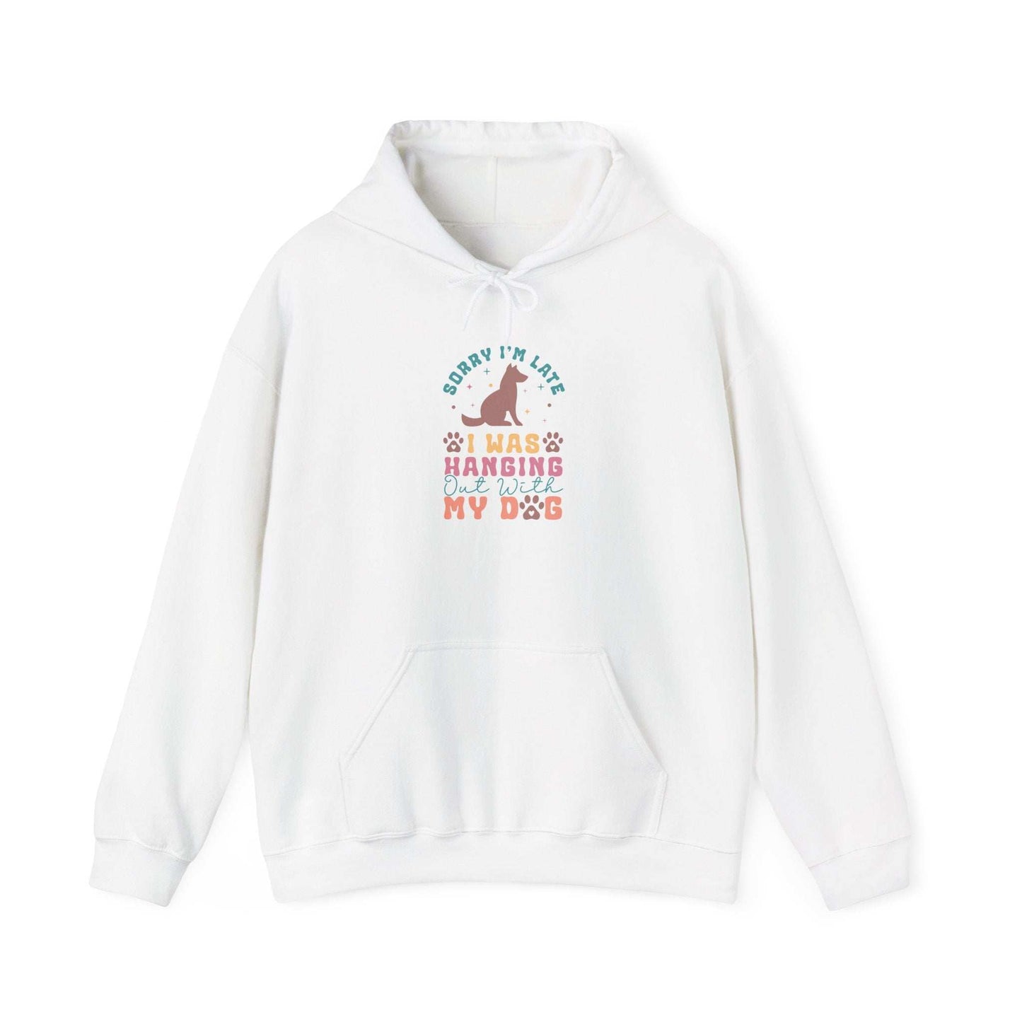 Funny Dog Lover Sweatshirt - "Sorry I'm Late, I Was Hanging Out With My Dog" - Unisex Heavy Blend™ Hoodie - Purrfect Pet Haven