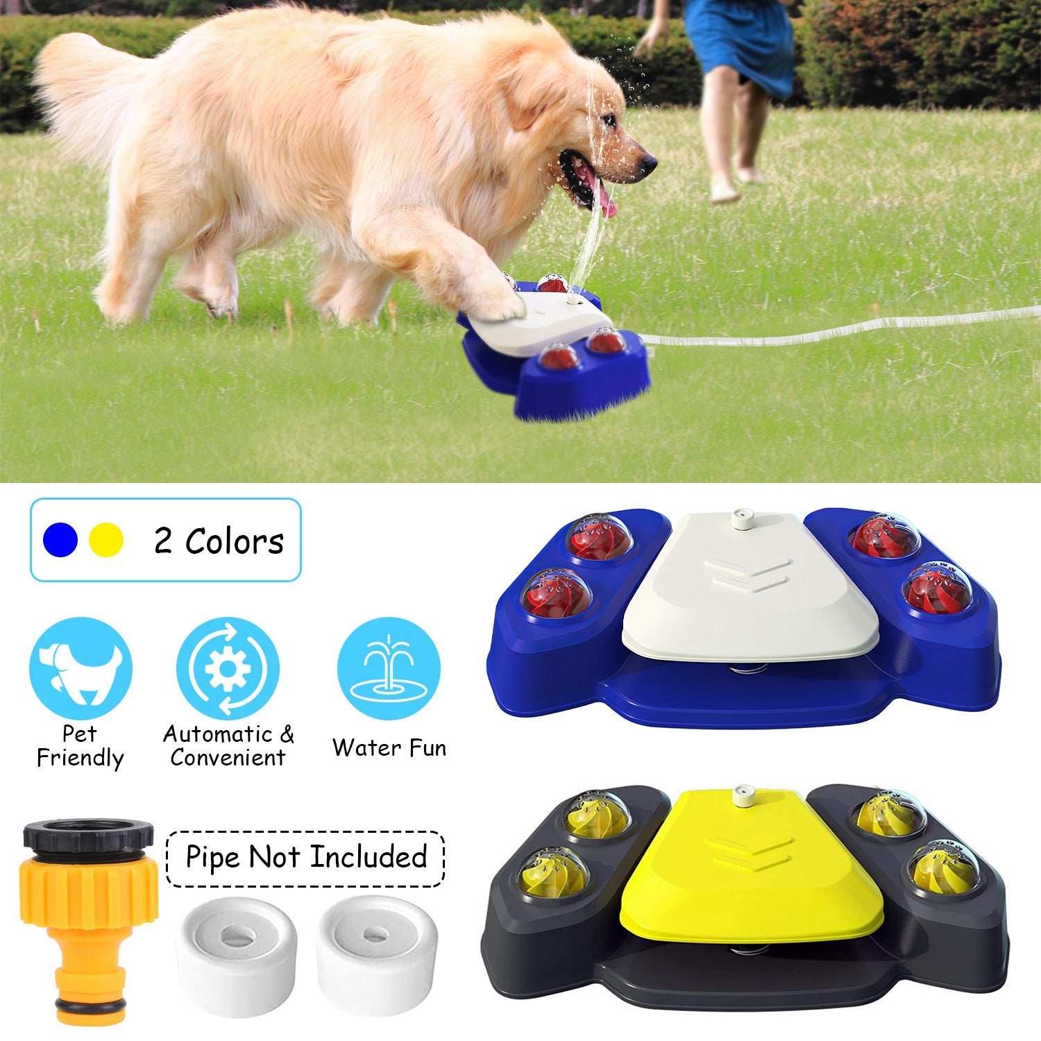Smart Dog Water Fountain - Step-Activated Outdoor Sprinkler & Dispenser - Purrfect Pet Haven