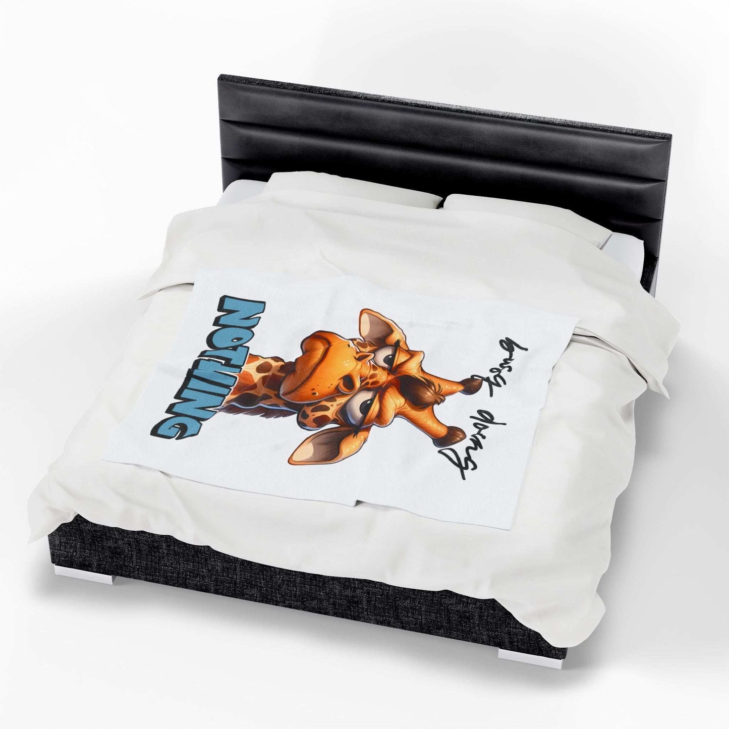Funny Giraffe Plush Blanket - 'Busy Doing Nothing' - Purrfect Pet Haven