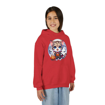 Adorable Cat Halloween Hoodie - Youth Spooky Season Sweatshirt - Purrfect Pet Haven