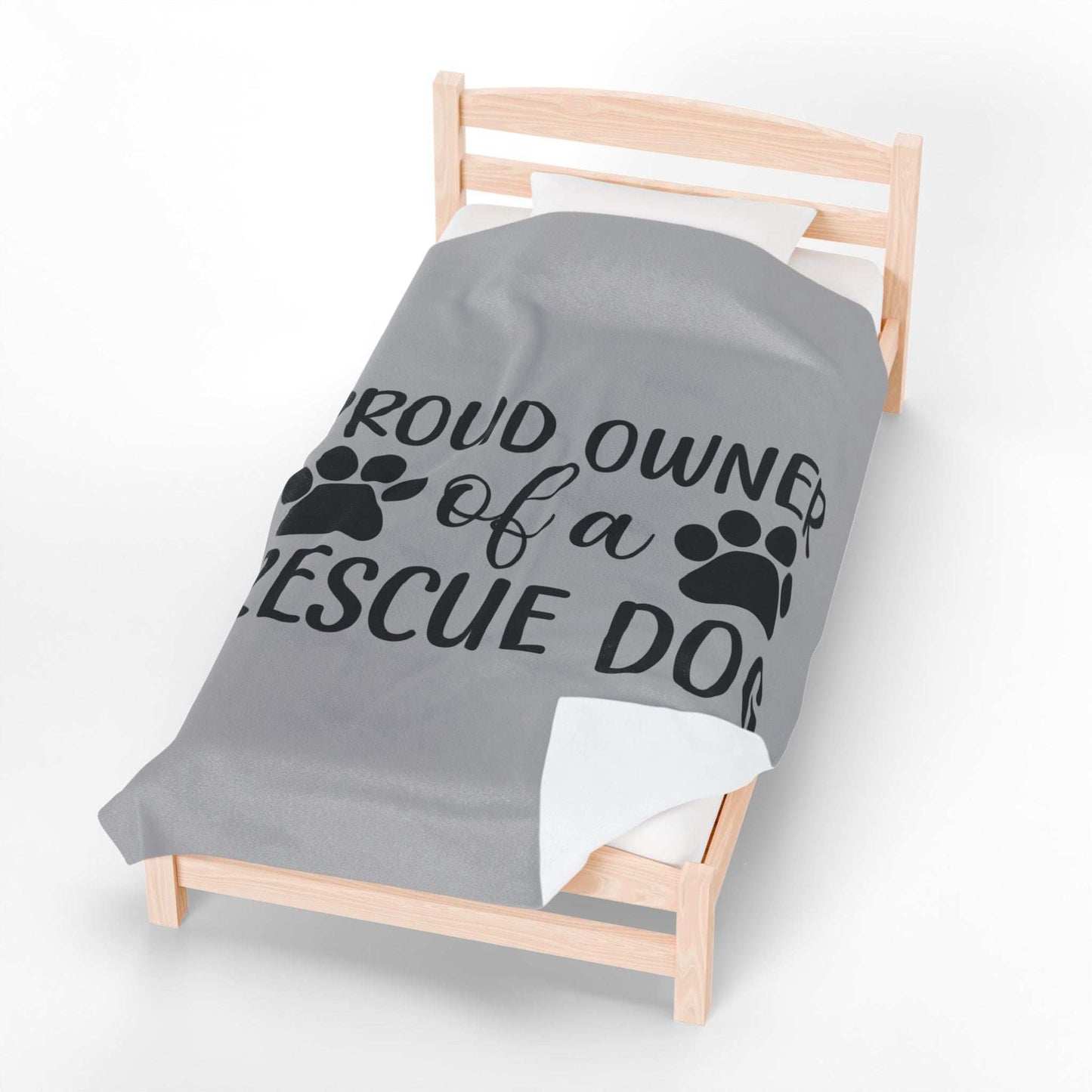 Proud Owner of a Rescue Dog Velveteen Plush Blanket - Cozy Pet Lover Gift - Purrfect Pet Haven