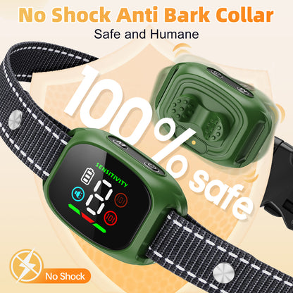 Smart Rechargeable Anti Bark Collar for Dog Vibration 4 Modes 8 Sensitivity IP67 Waterproof for Small Medium Dogs