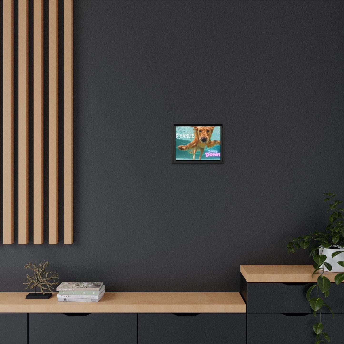 Framed Personalized Landscape Photo Canvas Wall Art - 'Add your Caption' - Purrfect Pet Haven