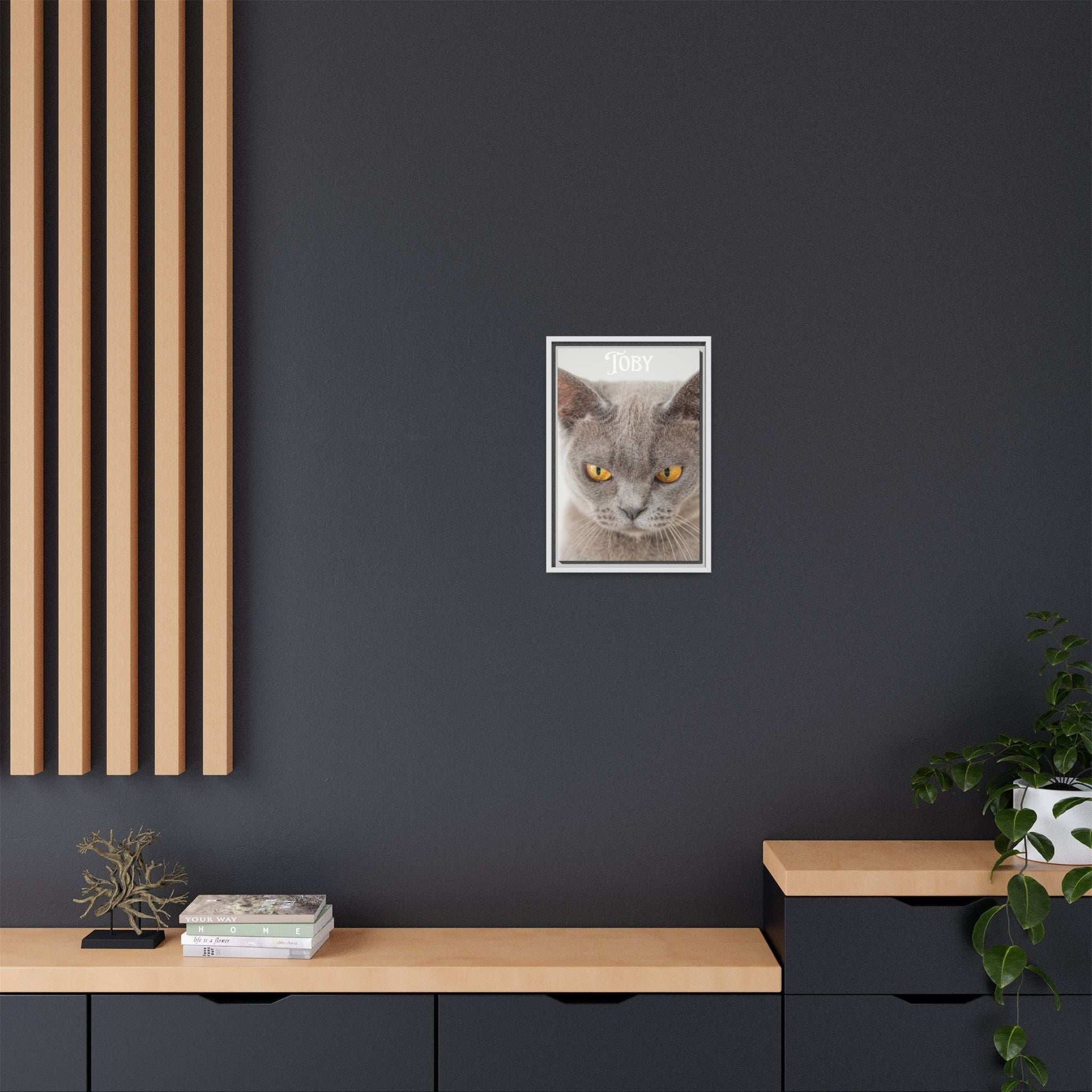 Personalized Photo Wall Art - Framed Matte Canvas Print for Pet Lovers - Customizable Name Print | Purrfect Pet Haven