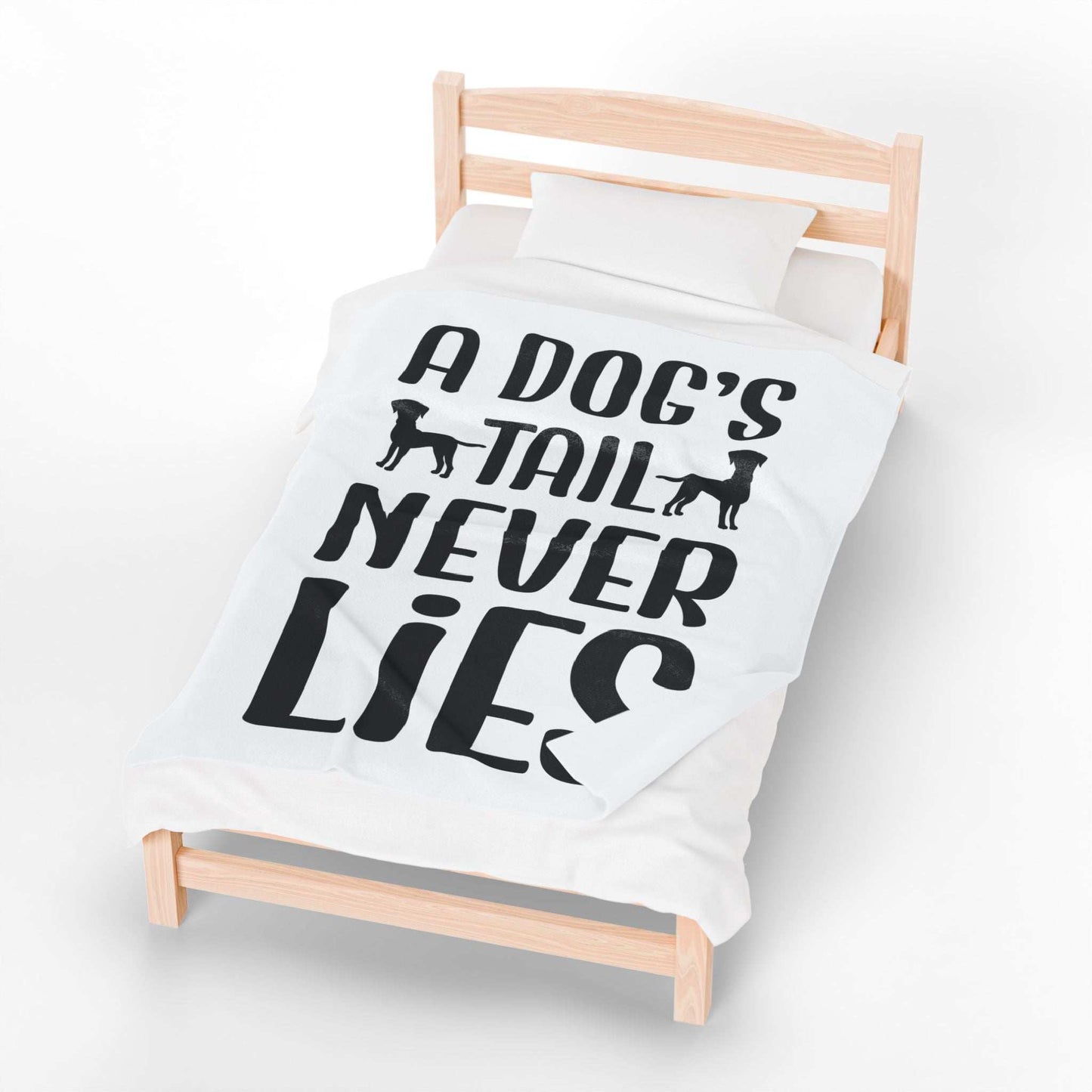 Cozy Velveteen Plush Blanket - "A Dog's Tail Never Lies" - Pet Lover Gift - Purrfect Pet Haven